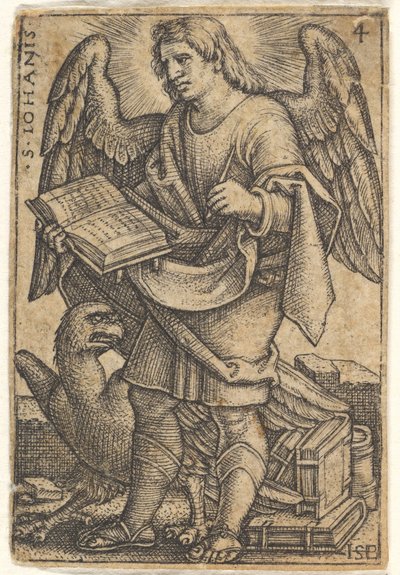 Levha 4: Aziz John, başı dörtte üçü sola dönük, elinde bir kitapla..., 1541. by Sebald Beham