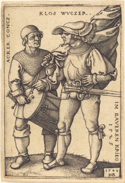 Standart Taşıyıcı ve Davulcu by Sebald Beham