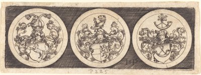 Armalı Üç Madalya by Sebald Beham