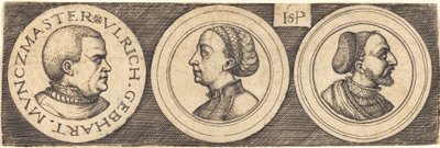 Portrelerle Üç Madalya by Sebald Beham