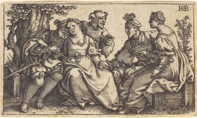 Palyaço ile iki sevgi dolu çift by Sebald Beham