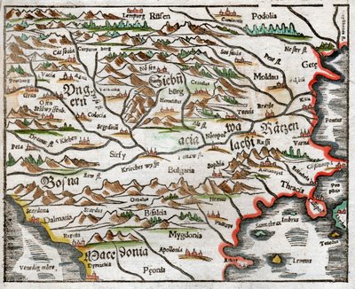 Doğu Avrupa ve Balkanlar 1575 by Sebastian Munster