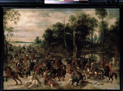 Süvari saldırısı, c.1615 (tahta üzerine yağlı boya) by Sebastian Vrancx