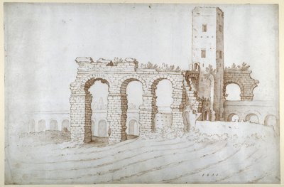 Torre Fiscale ve Claudio Su Kemeri kalıntıları by Sebastian Vrancx