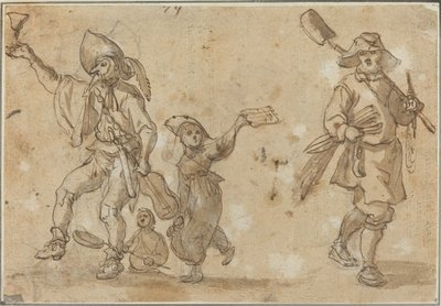 Üç Reveler ve bir Gardner by Sebastian Vrancx