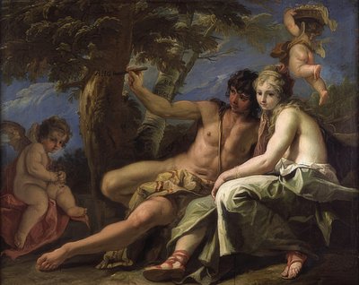 Angelica ve Medoro. 1716 by Sebastiano Ricci