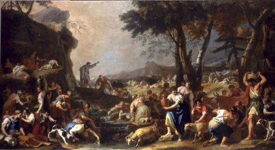 Musa kayadan su akıtır, 1725-26 by Sebastiano Ricci