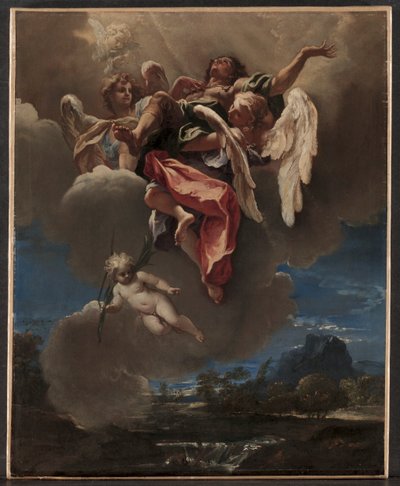 "Bir Azizin Apotheosis'i" Çalışması (San Bernardino dei Morti, Milano için) by Sebastiano Ricci