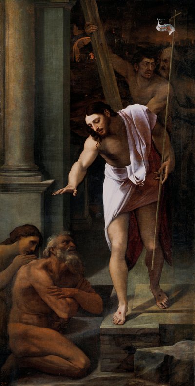 "" Christ aux limbes "" (Mesih Arafta) Peinture de Sebastiano del Piombo (1485-1547) 1516 Dim 226x114 cm Prado Müzesi, Madrid by Sebastiano del (c.1485 1547) Piombo