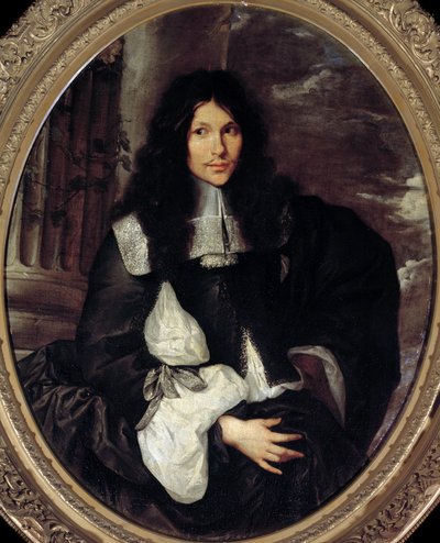 Bir adamın portresi (uzun süredir Jean Fouquet olduğunu varsayıyor). Sebastien Bourdon okulunun isimsiz tablosu (1616-1671) by Sebastien (school of) Bourdon