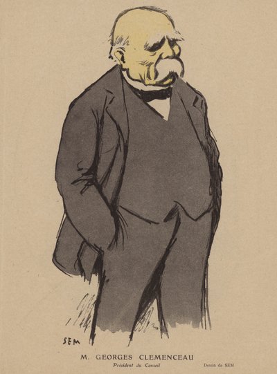 Georges Clemenceau, Fransız politikacı (renkli taş) by Sem