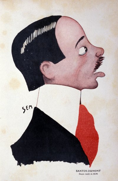 Alberto Santos-Dumont (1873 - 1932), Brezilyalı mühendis ve havacılık tarafından Sem (1863 - 1934) tarafından portresi. by Sem