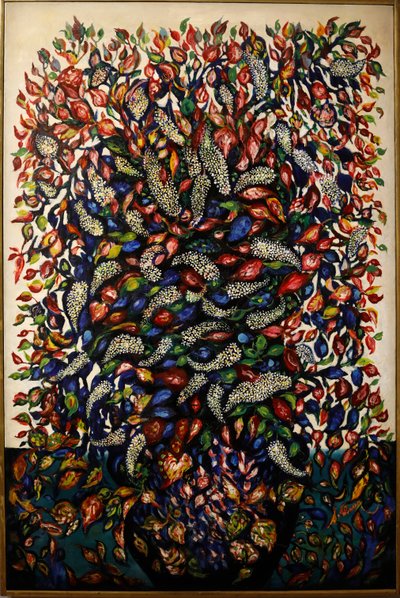Çiçekler ve meyveler, c.1920 (tuval üzerine yağlı boya) by Seraphine Louis