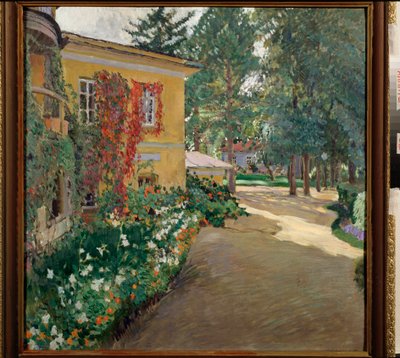 Bir Kır Malikanesinde - Resim Sergei Arsenyevich Vinograd (1869-1938), tuval üzerine yağlı boya by Sergei Arsenevich Vinogradov