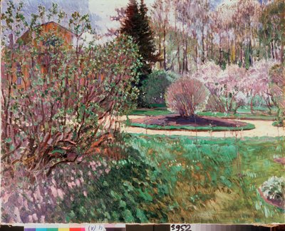 Bir Bahçe, Bahar - Tablo Sergei Arsenyevich Vinogradov (1869-1938), tuval üzerine yağlı boya by Sergei Arsenevich Vinogradov