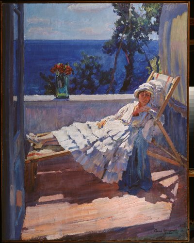 Balkonda Bir Kadın - Sergei Arsenyevich Vinogradov