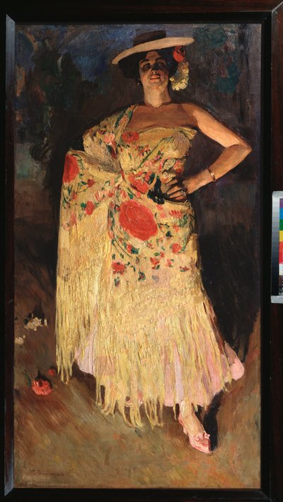 Bir Dansçı - Resim Sergei Arsenyevich Vinogradov (1869-1938), tuval üzerine yağlı boya by Sergei Arsenevich Vinogradov