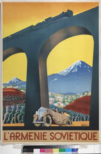 Sovyet Ermenistanı (Intourist şirketinin afişi) - Igumnov, Sergei Dmitrievich (1900-1942) - 1935 - Renkli litografi - Rusya Devlet Kütüphanesi, Moskova by Sergei Dmitrievich Igumnov