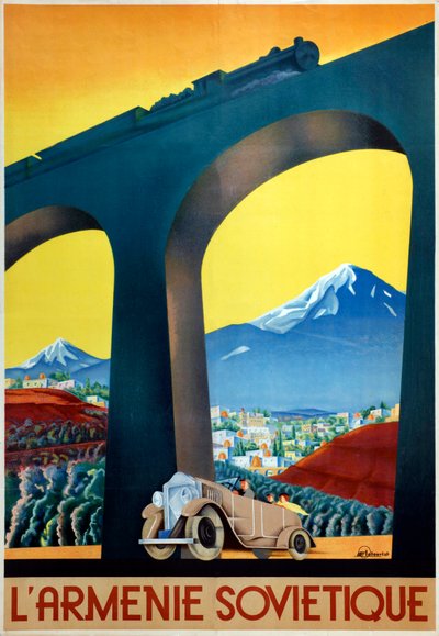 Intourist şirketinin Sovyet Ermenistan afişi, 1935 by Sergei Dmitrievich Igumnov