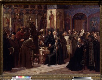 1666'da Solovetsky Manastırı'nın ayaklanması (1666'da Solovetsky Manastırı Ayaklanması). Eski İnananlar tarafından Ortodoks Kilisesi'nin raskolunun (veya 1666-1667 bölünmesinin) 1653'ten itibaren Moskova Patriği'nin reformlarına kar by Sergei Dmitrievich Miloradovich