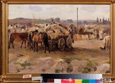 A Fair - Painting by Sergei Ivanovich Svetoslavsky (Svetoslavski) (1857-1931), tuval üzerine yağlıboya, Rus sanatı 19. yüzyıl - Devlet Sanat Müzesi, Kharkov (kharkiv) (Ukrayna) by Sergei Ivanovich Svetoslavsky