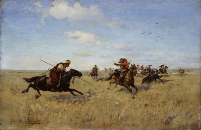 Dinyeper Kazakları ile Tatarlar arasındaki savaş, 1892 by Sergei Ivanovich Vasilkovsky