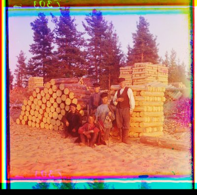 Oduncular, Svir Nehri, Volga-Baltık Su Yolu, Rusya by Sergei Mikhailovich Prokudin Gorskii