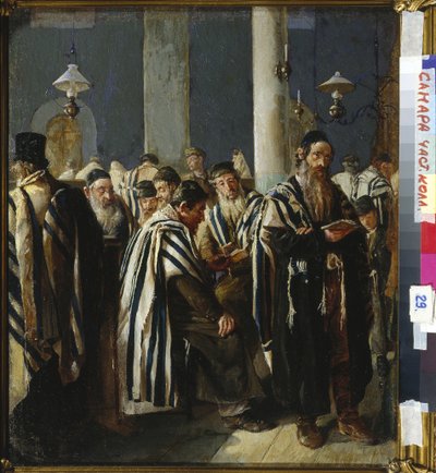 Chabbat - Shabbat Prayer par Yuzhanin, Sergei (Sergey) Nikitich (1862-1933). Tuval üzerine yağlı boya, ebat : 47x40,5 by Sergei Nikitich  Yuzhanin