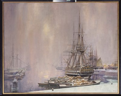 Kışın Kronstadt (Büyük Petro (1672-1725) zamanında Baltık Denizi'ndeki liman - Kışın Kronstadt - Sergei Varlenovich Pen (1952 doğumlu), tuval üzerine yağlı boya by Sergei Varlenovich Pen