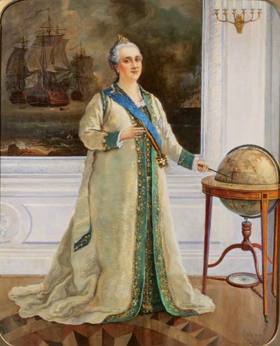 Donanma tam elbiseli İmparatoriçe Catherine II (1729-96) by Sergei Varlenovich Pen