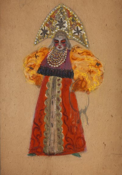 Opera için kostüm tasarımı Altın Horoz, N. Rimsky-Korsakov by Sergei Vasilievich Malyutin