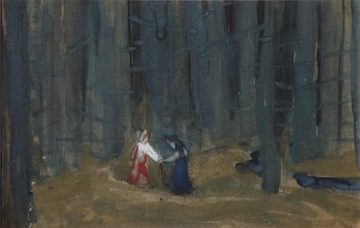 Ölü Prenses ve Yedi Şövalyenin Öyküsü için İllüstrasyon by Sergei Vasilievich Malyutin