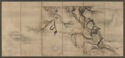 Nehir kıyısındaki maymunlar ve ağaçlar, Momoyama dönemi, 16. yüzyılın ortaları. by Sesson Shukei