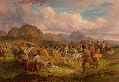Siyu Kızılderilileri Arasında Top Oynama, 1851. by Seth Eastman