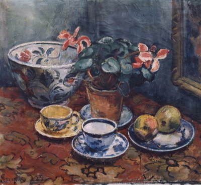 Kupa, çiçekler ve meyve by Severin Grande