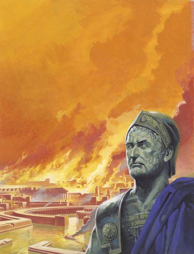Hannibal ile Kartaca Alevler İçinde by Severino Baraldi