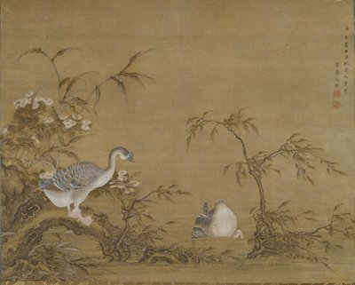 Nehir kıyısındaki kazlar, Qing hanedanı by Shen Kai