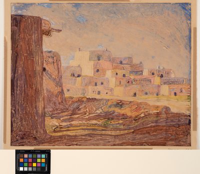 Indian Village, c.1928 (kağıt üzerinde monotip) by Sherman Trease
