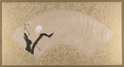 19. yüzyılın sonlarında Ağaç Kütüğü üzerinde Ak balıkçıl. by Shibata Zeshin