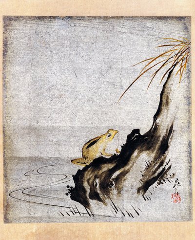 su birikintisi içinde kurbağa by Shibata Zeshin