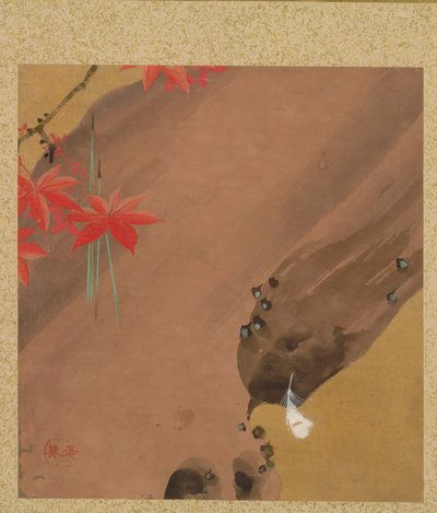 Mevsimsel Temalar Albümünden Yaprak: Güveler, 1847. by Shibata Zeshin
