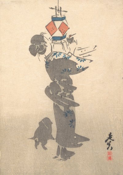 Obon Festivali için Asılı Fener Yakmak, 1860., 1860. by Shibata Zeshin