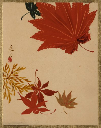 Akçaağaç yaprakları. by Shibata Zeshin