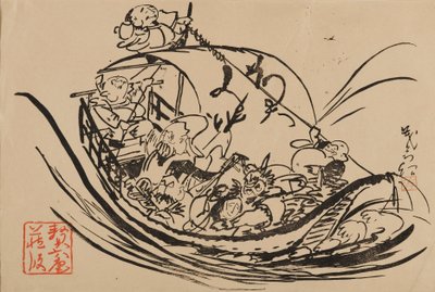 Tahta baskı - Takarabune, 19. yüzyıl by Shigematsu Enrosai