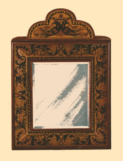 Ceviz çerçeveli, kakma kakmalı ayna, 1905 by Shirley Charles Llewellyn Slocombe