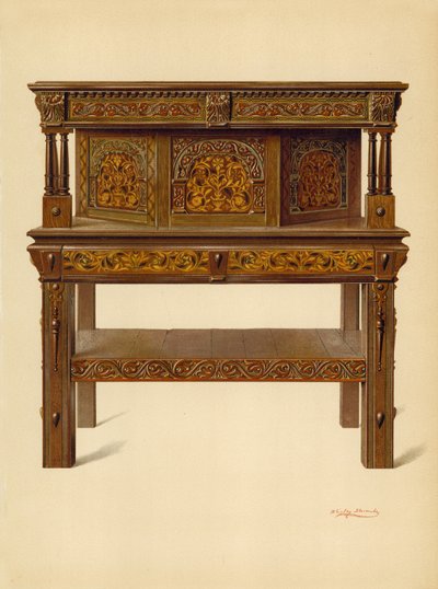 Oak Standing Buffet, Edward Quilter