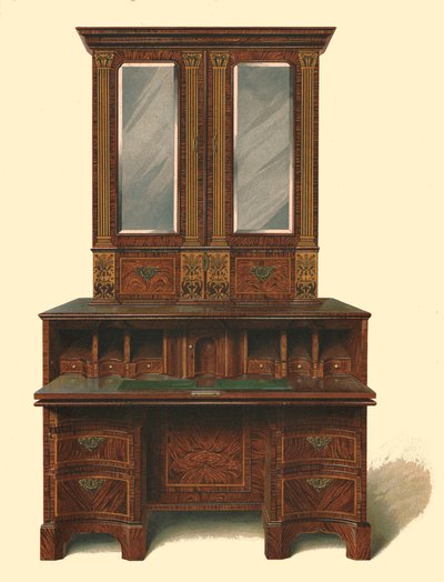 Ceviz işlemeli yazı dolabı, 1905 by Shirley Charles Llewellyn Slocombe