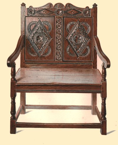 Galli meşe çift kişilik sandalye, 1904 by Shirley Charles Llewellyn Slocombe