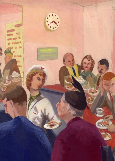 Kafe iç mekanı, Londra, c1950. by Shirley Markham