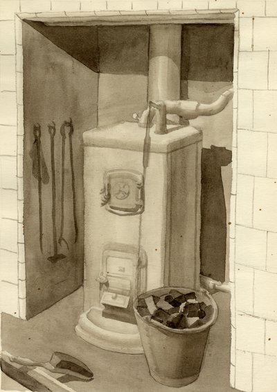 Kömür sobası, 1951. by Shirley Markham